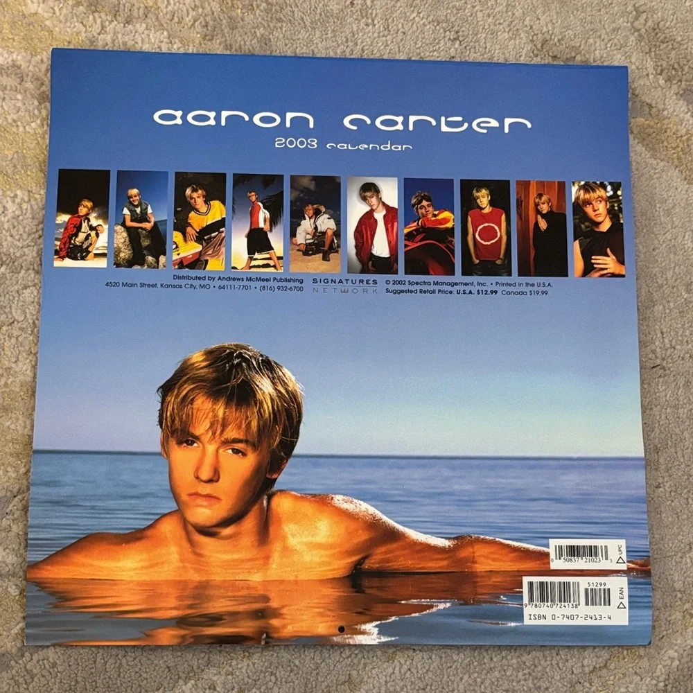 Aaron Carter 2003 Calendar, Valentines, and Postcard Bundle